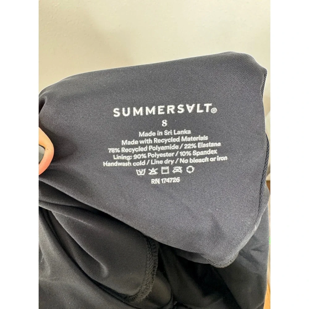 Summersalt The Sidestroke One Shoulder Swimsuit Black Recycled Size 8
